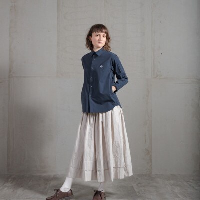 【KEYMEMORY鎌倉】スナップボタンシャツ NAVY　サイズ0