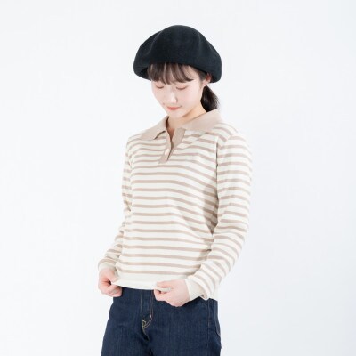 【KEYMEMORY鎌倉】カラーマリンニット BEIGE
