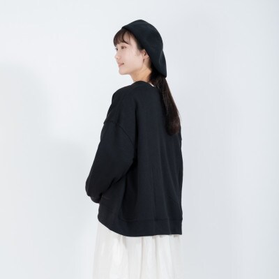 【KEYMEMORY鎌倉】ドットスウェットカーデガン BKACK