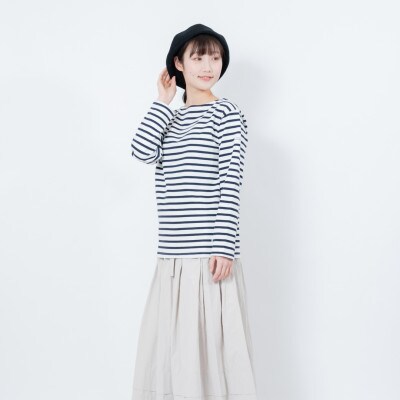 【KEYMEMORY鎌倉】ボーダー長袖Tシャツ WHITE×NAVY　サイズ0
