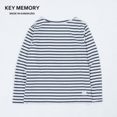 【KEYMEMORY鎌倉】ボーダー長袖Tシャツ WHITE&times;NAVY サイズ1