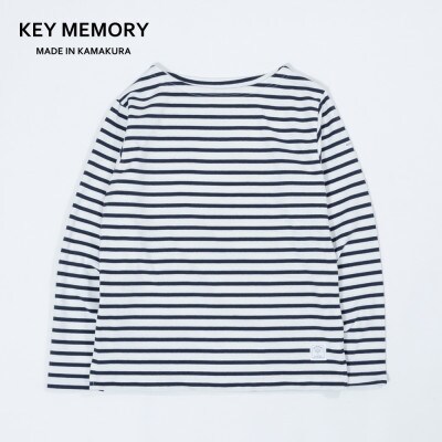 【KEYMEMORY鎌倉】ボーダー長袖Tシャツ WHITE×NAVY　サイズ2