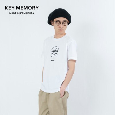 【KEYMEMORY鎌倉】セーラー帽イラストTシャツ WHITE サイズ1