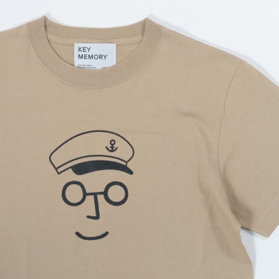 【KEYMEMORY鎌倉】セーラー帽イラストTシャツ BEIGE　サイズ0