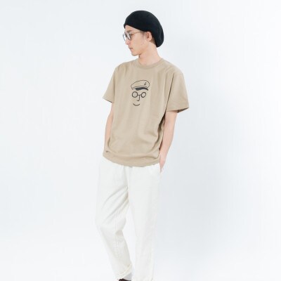 【KEYMEMORY鎌倉】セーラー帽イラストTシャツ BEIGE　サイズ1