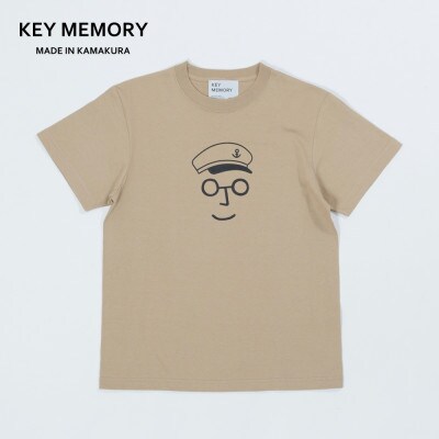 【KEYMEMORY鎌倉】セーラー帽イラストTシャツ BEIGE　サイズ2