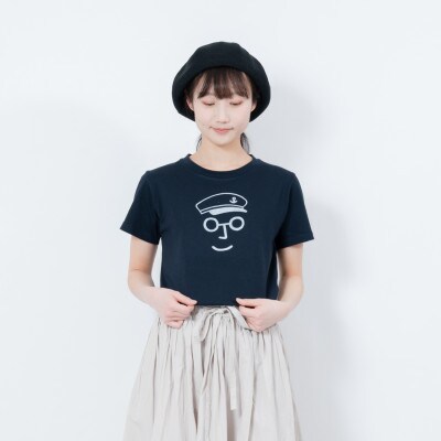 【KEYMEMORY鎌倉】セーラー帽イラストTシャツ NAVY　サイズ0
