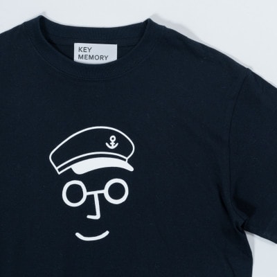 【KEYMEMORY鎌倉】セーラー帽イラストTシャツ NAVY　サイズ0