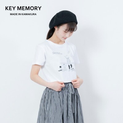 【KEYMEMORY鎌倉】Sea heartイラストTシャツ WHITE　サイズ1