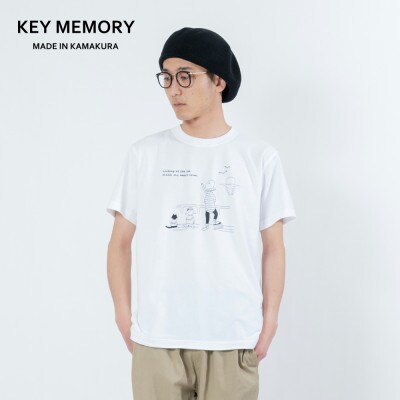 【KEYMEMORY鎌倉】Sea heartイラストTシャツ WHITE　サイズ2
