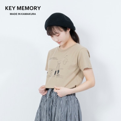 【KEYMEMORY鎌倉】Sea heartイラストTシャツ BEIGE　サイズ1