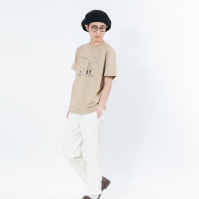 【KEYMEMORY鎌倉】Sea heartイラストTシャツ BEIGE　サイズ2