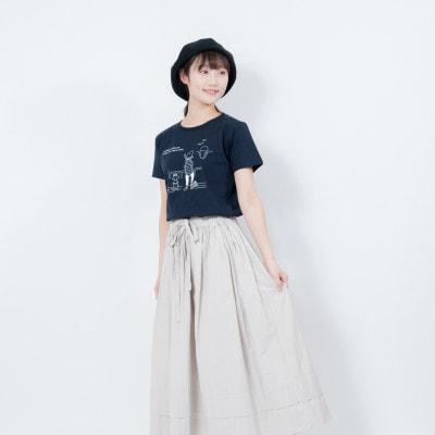 【KEYMEMORY鎌倉】Sea heartイラストTシャツ NAVY　サイズ0