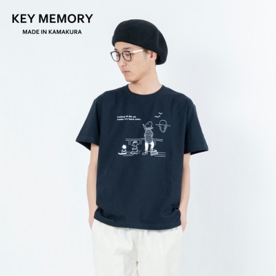 【KEYMEMORY鎌倉】Sea heartイラストTシャツ NAVY　サイズ2