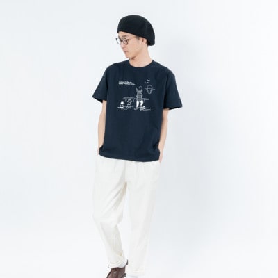 【KEYMEMORY鎌倉】Sea heartイラストTシャツ NAVY　サイズ2