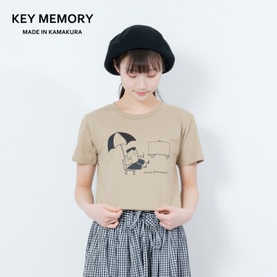 【KEYMEMORY鎌倉】GrenouilleイラストTシャツ BEIGE　サイズ2