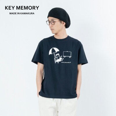 【KEYMEMORY鎌倉】GrenouilleイラストTシャツ NAVY　サイズ2