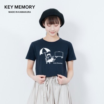 【KEYMEMORY鎌倉】GrenouilleイラストTシャツ NAVY　サイズ2