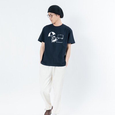【KEYMEMORY鎌倉】GrenouilleイラストTシャツ NAVY　サイズ2