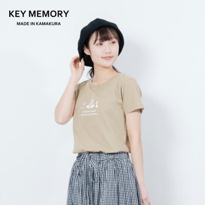 【KEYMEMORY鎌倉】TIMEイラストTシャツ　BEIGE　サイズ2