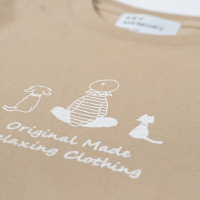 【KEYMEMORY鎌倉】TIMEイラストTシャツ　BEIGE　サイズ2