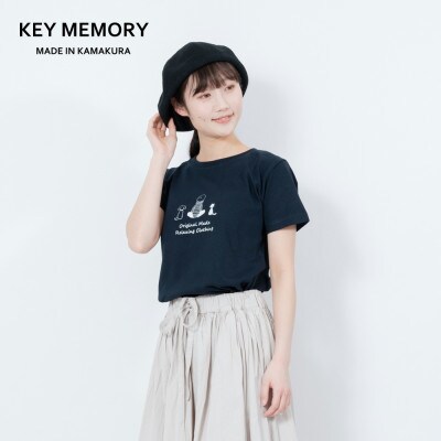 【KEYMEMORY鎌倉】TIMEイラストTシャツ　NAVY　サイズ0