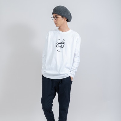セーラー帽イラストロングTシャツ　WHITE サイズ1