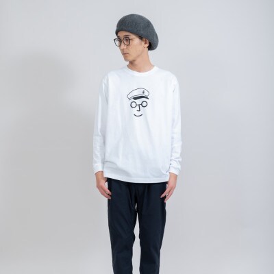 セーラー帽イラストロングTシャツ　WHITE　サイズ3