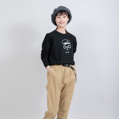 セーラー帽イラストロングTシャツ　BLACK　サイズ0