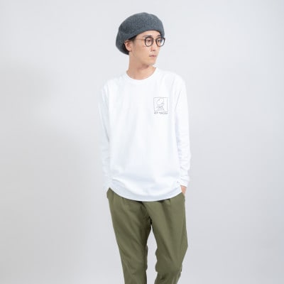 ウィンドーイラストロングTシャツ　WHITE　サイズ1
