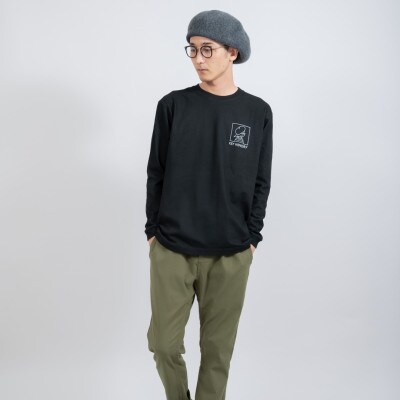 ウィンドーイラストロングTシャツ　BLACK　サイズ2