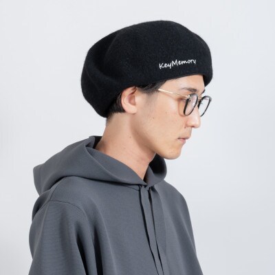 バスクウールベレー帽　BLACK