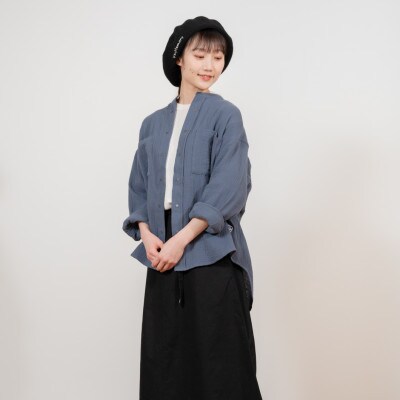 KEYMEMORY鎌倉のガーゼポケットシャツ BLUE サイズ1