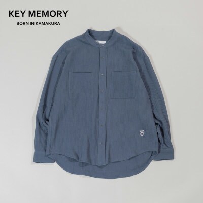 KEYMEMORY鎌倉のガーゼポケットシャツ BLUE サイズ2