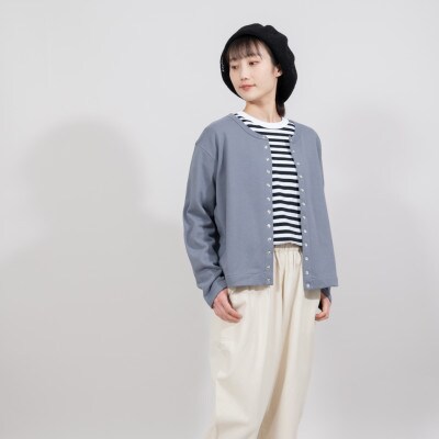 KEYMEMORY鎌倉のスウェットカーデガン C.GRAY
