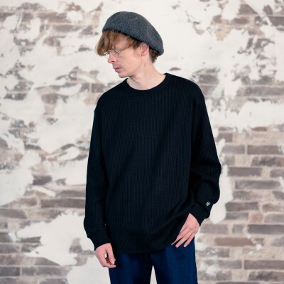 KEYMEMORY鎌倉のワッフルカットソー BLACK サイズ0