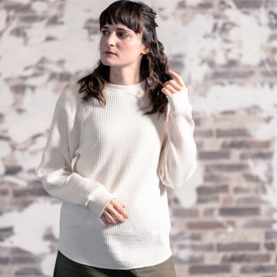 KEYMEMORY鎌倉のワッフルカットソー IVORY サイズ0