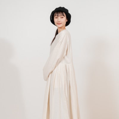 KEYMEMORY鎌倉のナチュラルコットンワンピース IVORY