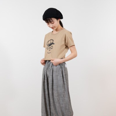 KEYMEMORY鎌倉のキャスケットイラストTシャツ BEIGE　サイズ1