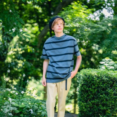 KEYMEMORY鎌倉のボーダーTシャツ BLUEGRAY サイズ0
