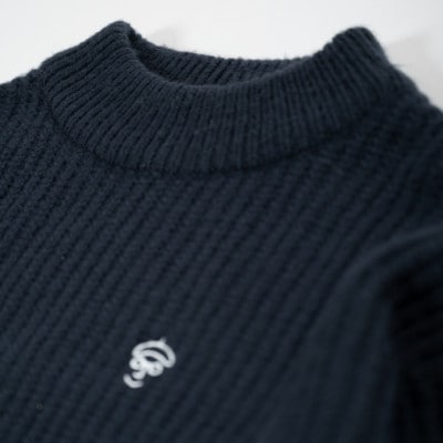 KEYMEMORY鎌倉のケーブルニットワンピース NAVY