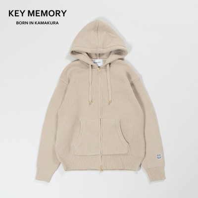 KEYMEMORY鎌倉のミラノリブZIPパーカー GREIGE　サイズ0