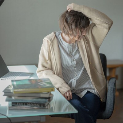 KEYMEMORY鎌倉のミラノリブZIPパーカー GREIGE　サイズ0