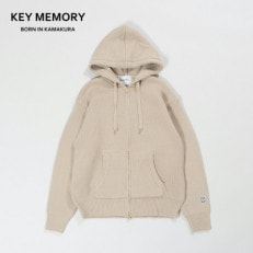 KEYMEMORY鎌倉のミラノリブZIPパーカー GREIGE サイズ1