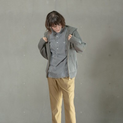 KEYMEMORY鎌倉のミラノリブZIPパーカー GRAY　サイズ0