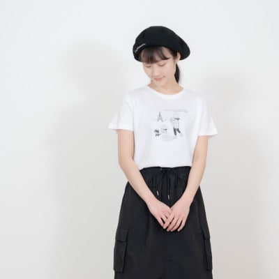【KEYMEMORY　鎌倉】トラベルイラストTシャツ WHITE サイズ0　1着