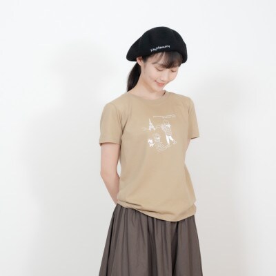 【KEYMEMORY　鎌倉】トラベルイラストTシャツ BEIGE サイズ0　1着