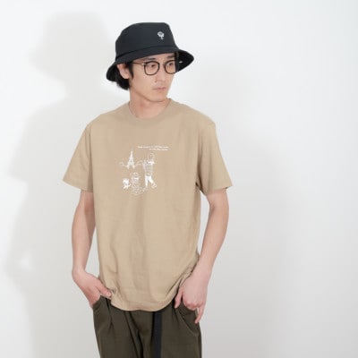 【KEYMEMORY　鎌倉】トラベルイラストTシャツ BEIGE サイズ0　1着