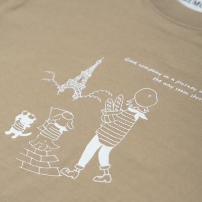 【KEYMEMORY　鎌倉】トラベルイラストTシャツ BEIGE サイズ0　1着