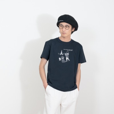 【KEYMEMORY　鎌倉】トラベルイラストTシャツ NAVY サイズ0　1着